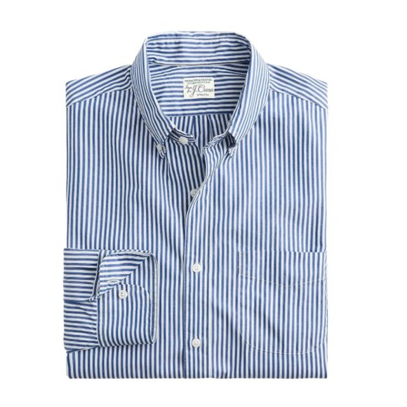 J.Crew Slim Stretch Secret Wash Shirt Blue Striped Button Down - Picture 1 of 3